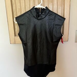 NWT Spanx faux leather tank bodysuit